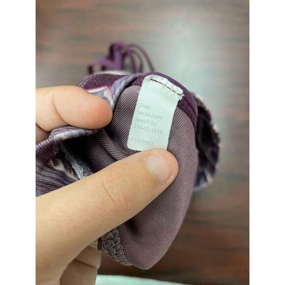 Floral Print Strappy Ventilated Sports Bra in Dark Berry - Picture 6 of 9